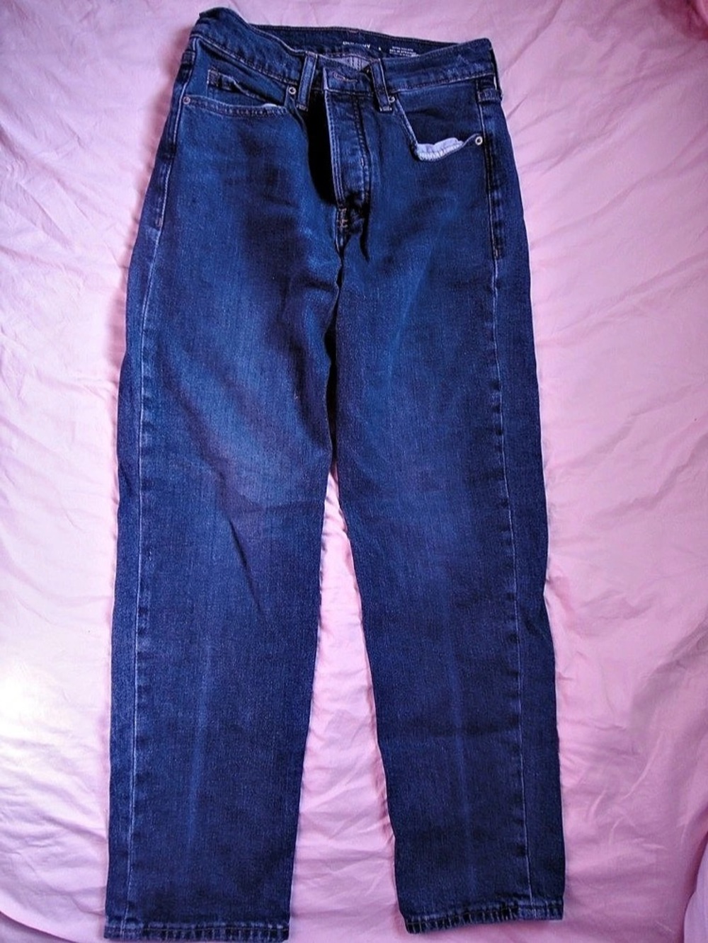 Old Navy Extra High-Rise Sky-Hi Straight Secret-Slim Pockets Jeans Blue Size 6